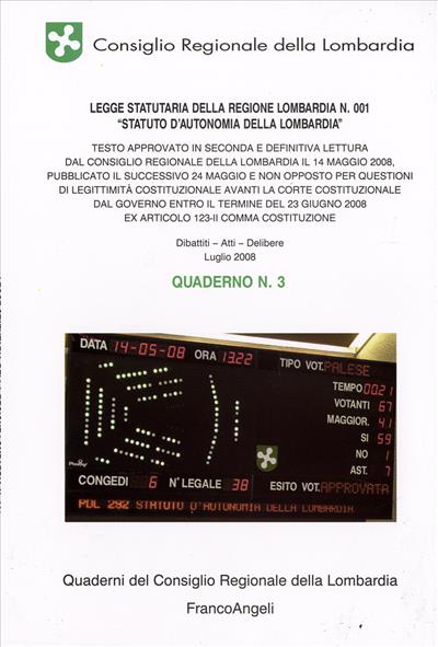 Legge statutaria della Regione Lombardia N 001 "Statuto d'autonomia della Lombardia"